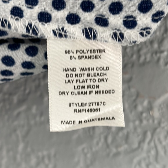 White with Blue polkadot cold shoulder top, size M - Picture 4 of 6